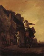 Philips Wouwerman A Rider Conversing with a Peasant oil painting on canvas